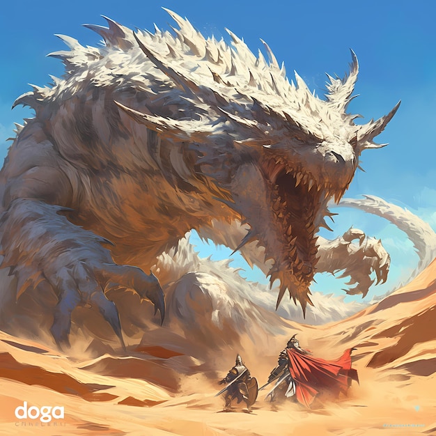 Photo majestic desert beast power and mystery in the sand dunes