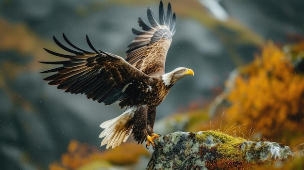 Majestic eagle a captivating showcase of natures prowess bird perched majestically and embodying the spirit of freedom and untamed wilderness a stunning visual ode to avian grace and power