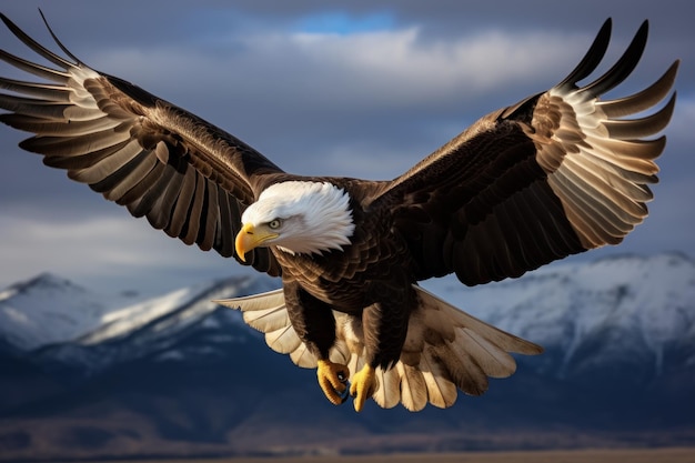 Majestic eagle Flying sky bird Generate Ai