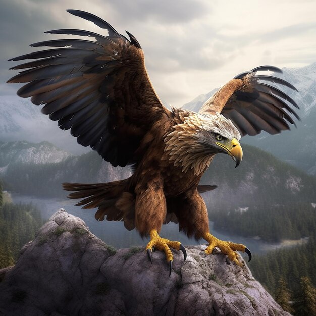 A majestic eagle flying in the sky