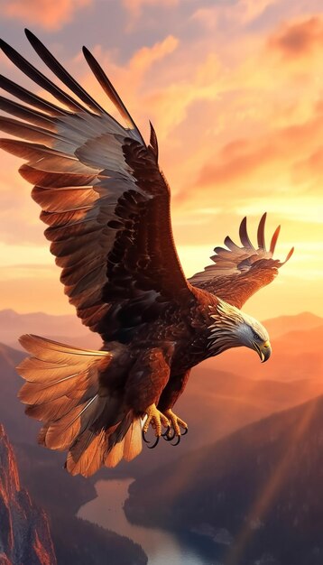 A majestic eagle flying in the sky