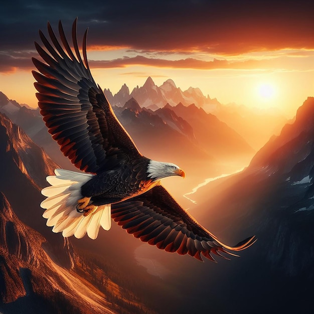 A majestic eagle in nature background ai generated