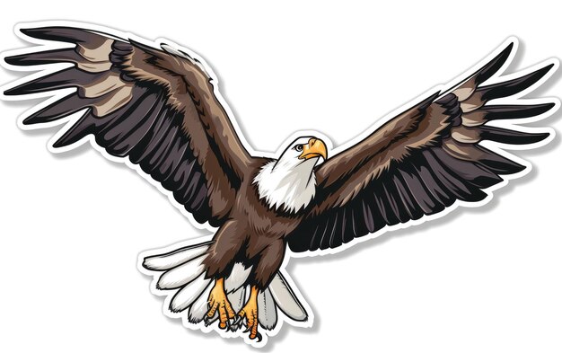 Majestic Eagle Showcasing a Heart Decoration isolated on transparent Background