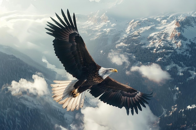 Majestic eagle soaring in the sky