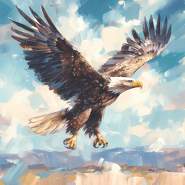 Majestic Eagle Soars in Natures Splendor