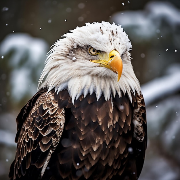 Majestic Eagle in Winters Embrace