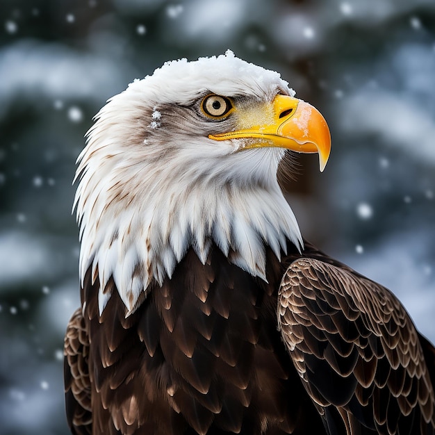 Majestic Eagle in Winters Embrace