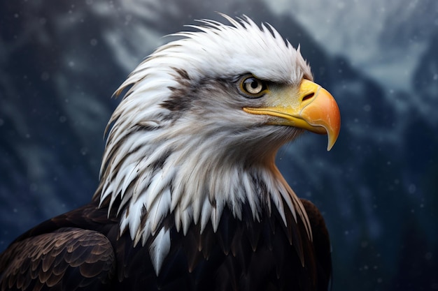 Majestic eagle with its feathers on full display