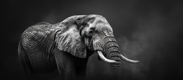 모노크롬 의 웅장 한 코끼리