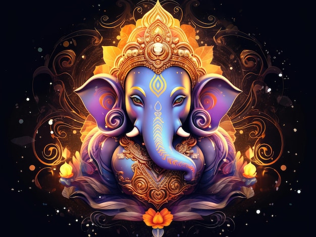 A Majestic Elephant in a Vibrant Diwali Celebration