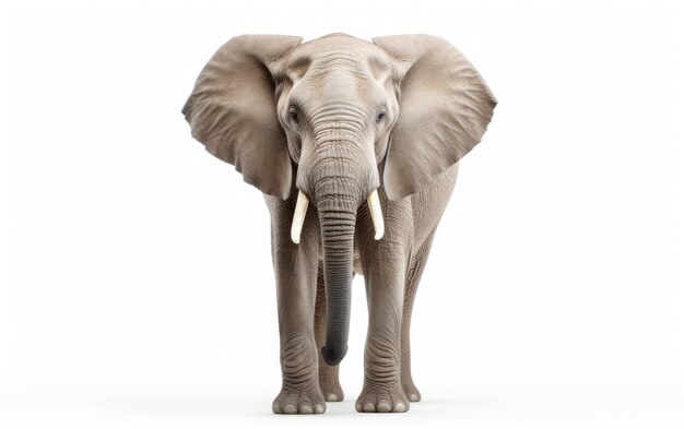 Majestic Elephant on White Background