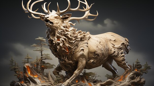 Majestic Elk Stylized in Aspect Ratio