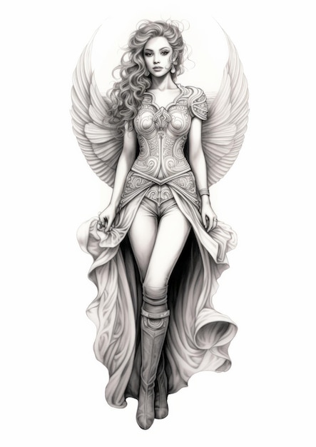 Majestic Elvin Female Tattoo Design Artgerm Frank Thorne Chris Riddell Inspired