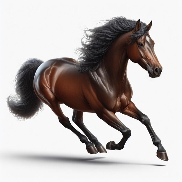 Majestic Equine Elegance CloseUp Paard geïsoleerd op transparante achtergrond ai beeld