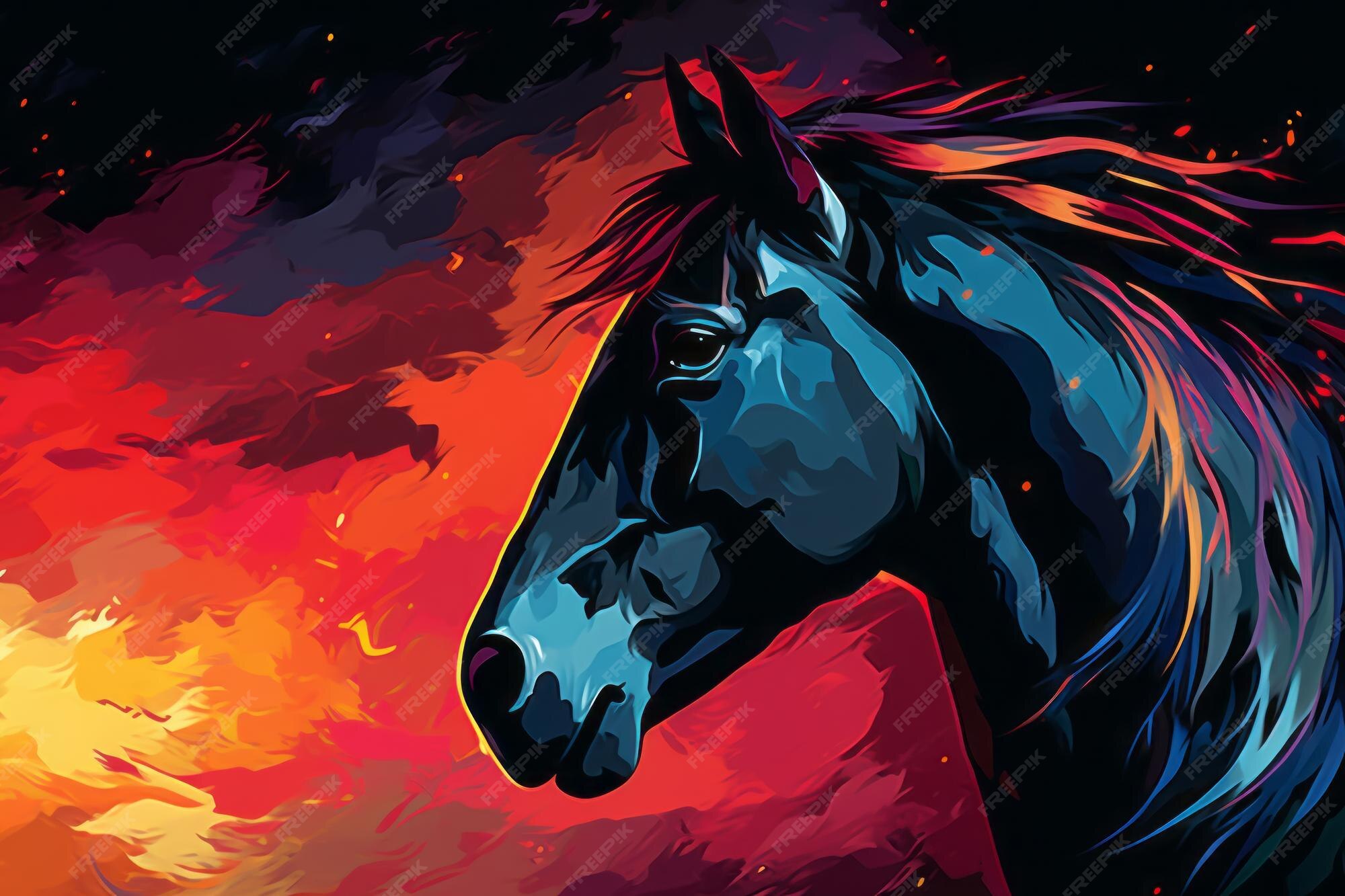 Premium Photo | Majestic Equine Grace A Horse Head Silhouette Painting 