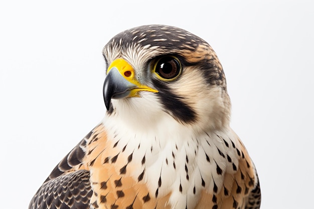 Majestic Falcon geïsoleerd op witte achtergrond Generatieve AI