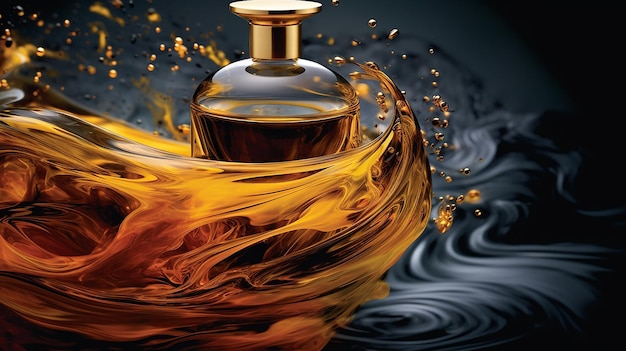 Majestic flow of perfumed liquid gold