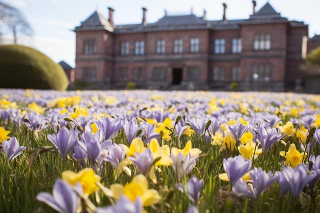 写真 皇室の邸宅の壮大なフリージア 春の自然フリージアの花