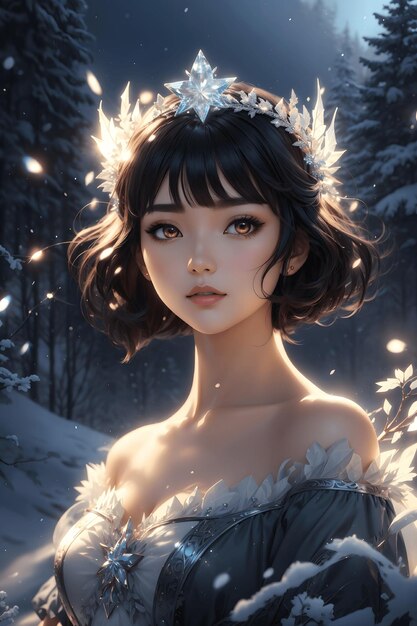 Majestic Frost Korean Beauty Radiates in Frost Off Shoulder Dress