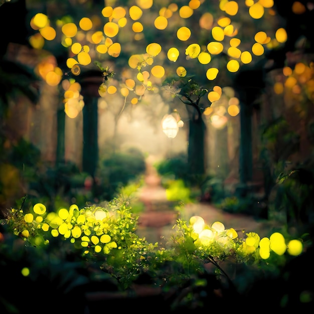 majestic garden, cinematic lighting