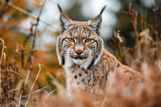 Photo the majestic gaze of a lynx in its natural habitat