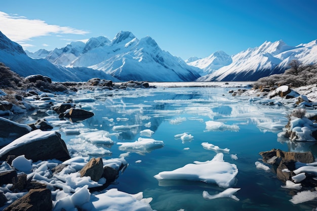 Величественный ледник в генеративном ОВ полярного сценария