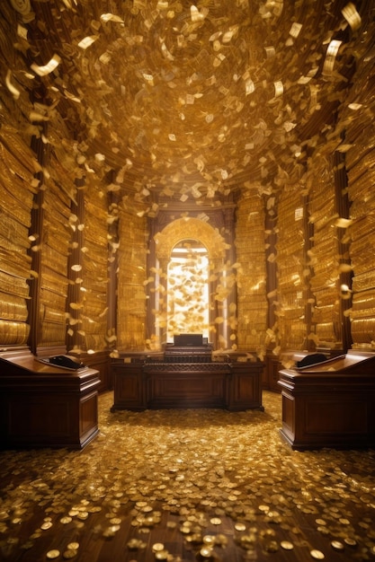 A majestic goldenhued chamber