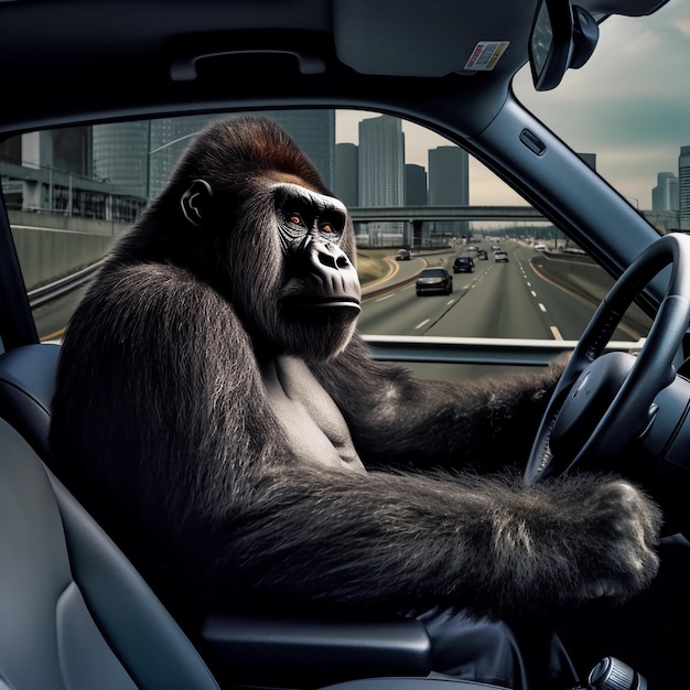 Majestic Gorilla on the Road