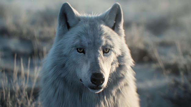 野生 の 壮大な 灰色 の 狼 荒野 の 肖像