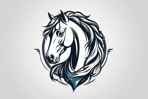 Photo majestic horse logo template nobility and grace