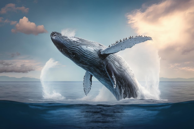 Majestic Humpback The Breathtaking Ocean Ballet Generative AI