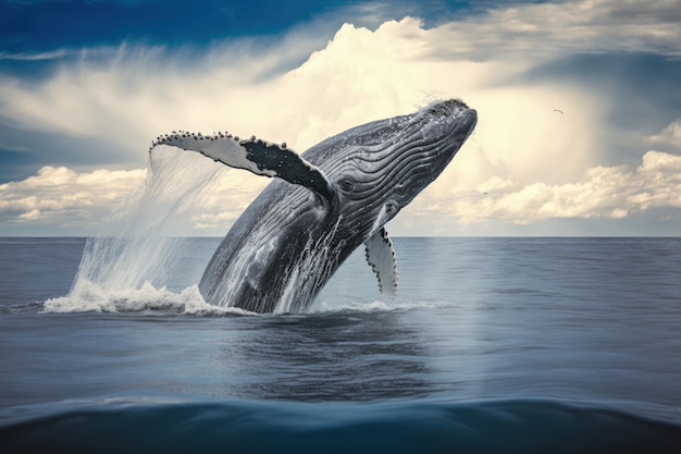 Majestic Humpback The Breathtaking Ocean Ballet Generative AI