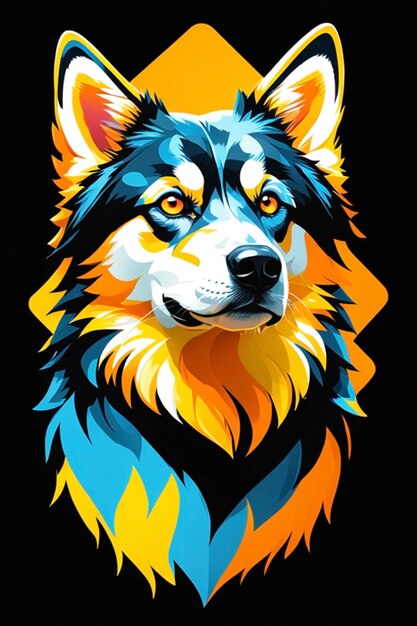 Photo majestic husky sticker art celebrating the best working breed