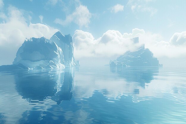 写真 北極の水域に浮かぶ壮大な氷山 オクタン