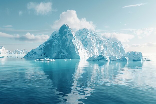 Majestic icebergs floating in polar seas