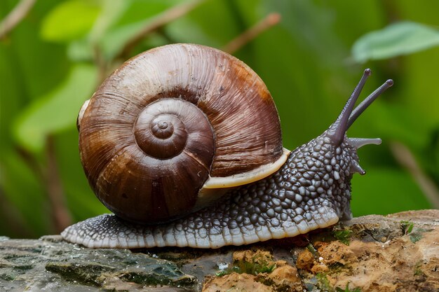 Photo majestic image of a helix pomatia also known as roman snail
