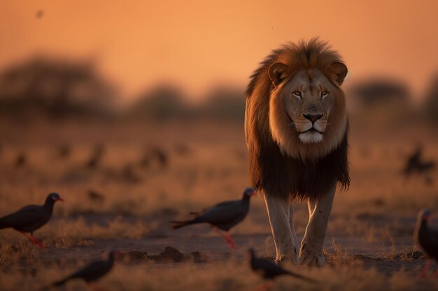 Majestic lion, king of the savannah, roams Africa grassy plains generated  by AI 29702828 Stock Photo at Vecteezy