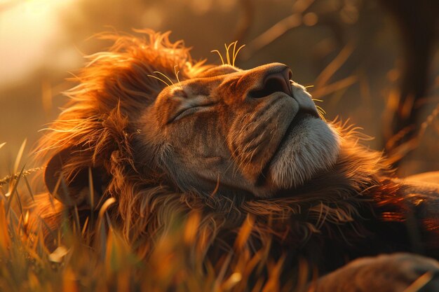 Photo majestic lion basking in the african sun octane re