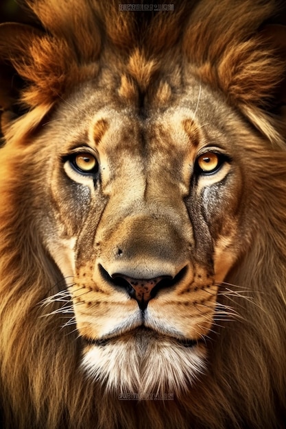 Majestic Lion Head Illustration