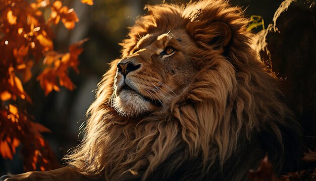 Majestic lion, king of the savannah, roams Africa grassy plains generated  by AI 29702828 Stock Photo at Vecteezy