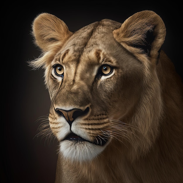 雄大なライオンの肖像画の超リアルなジェネレーティブ Ai