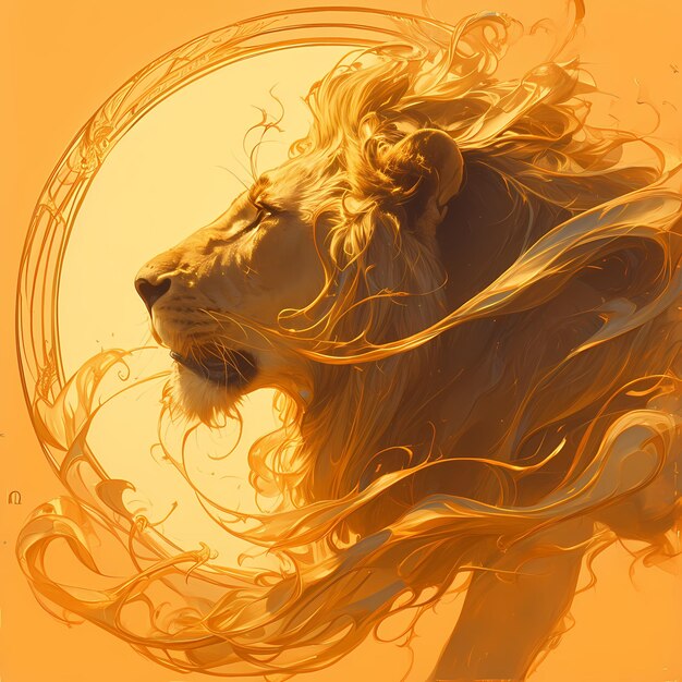 Photo majestic lion in sunlit splendor