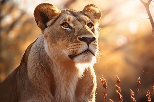 Photo majestic lioness regal and powerful showcase