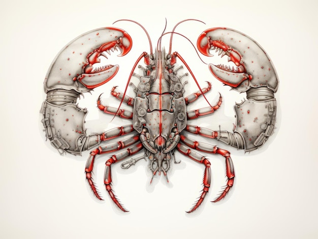 The Majestic Lobster A Massive Carapace Embellished with Classic Tattoo Flash Art Motifs