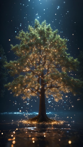 Foto maestoso albero luminoso