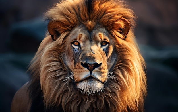 Majestic Male Lion Generative AI