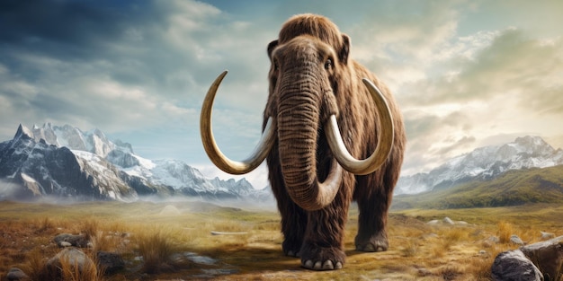 Premium AI Image | Majestic mammoth in natural habitat prehistoric ...