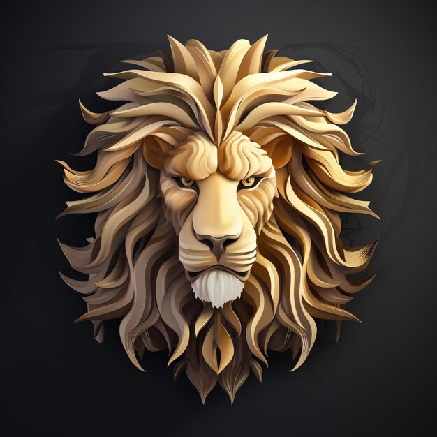 Photo the majestic mane a 3d computer graphic icon depicting lions in style