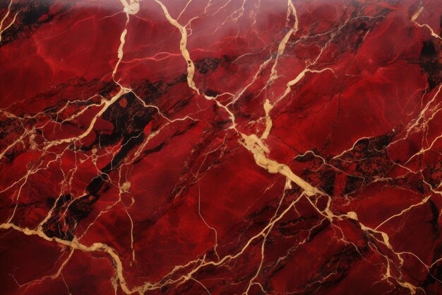 Majestic Marble Veins in Red and Gold