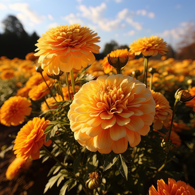 Majestic Marigolds voorjaars achtergrondfoto.